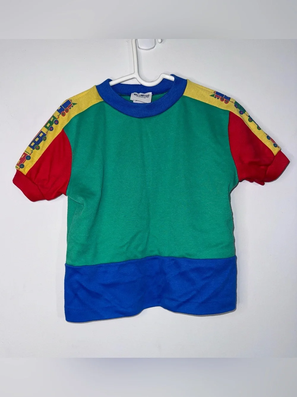 Vintage OshKosh Color Block Train Sweatshirt Toddler 3T USA Made